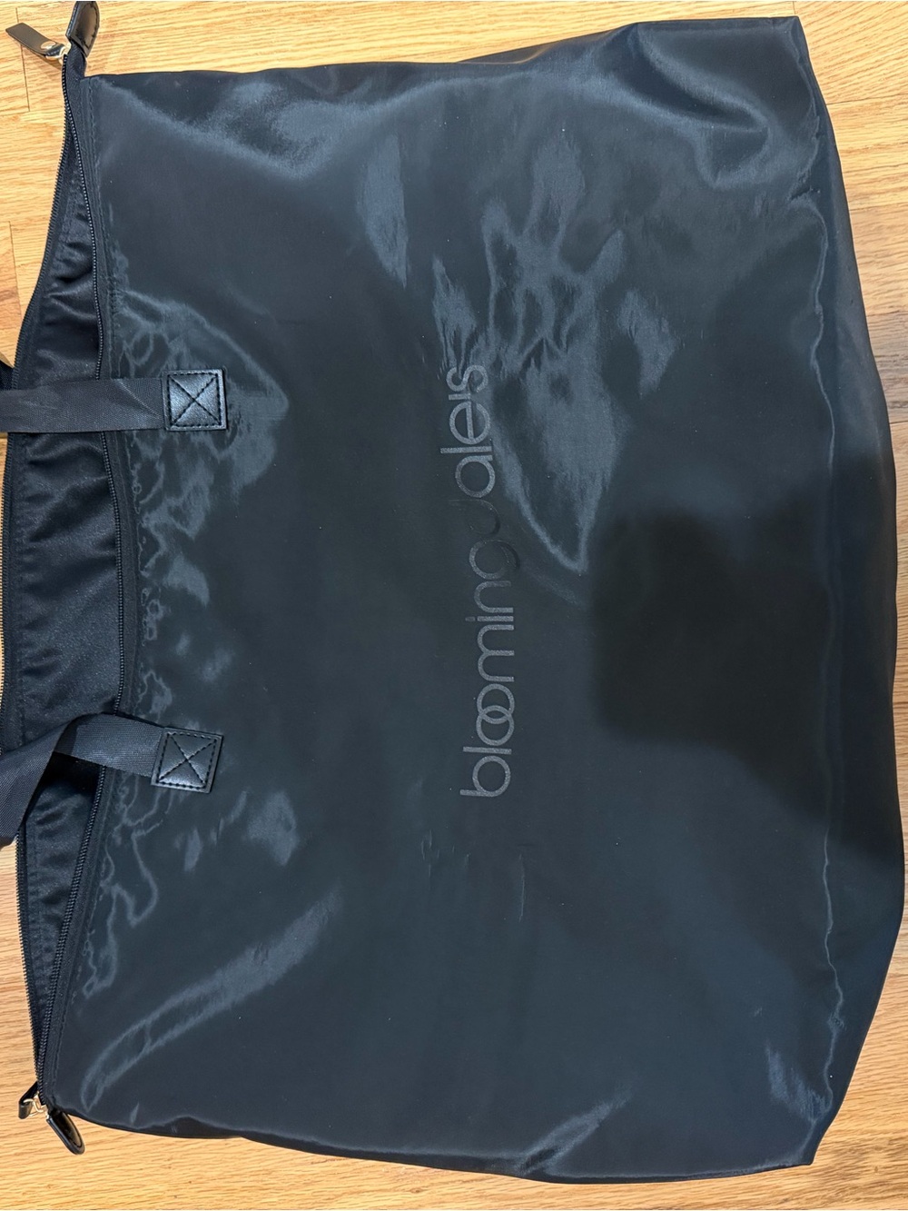 Bloomingdale's Black Nylon Weekender Tote